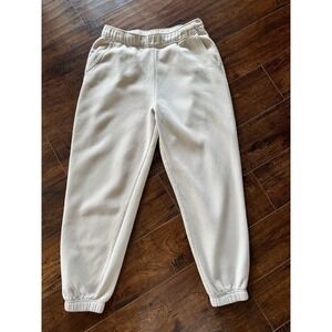 Abercrombie & Fitch Essential Sunday Sweatpants Women's L Ecru Stone Soft AF HR